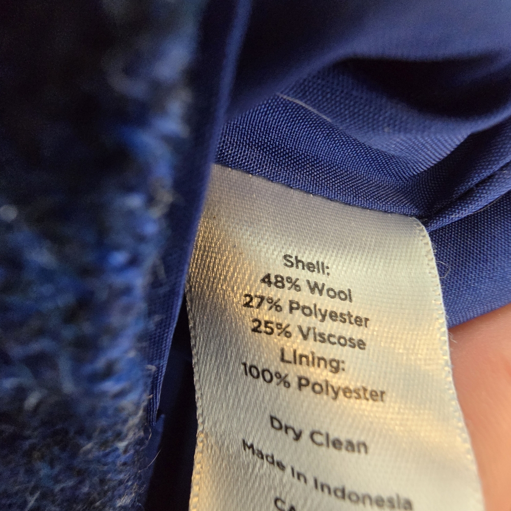 Talbots Royal Blue Wool Blend Herringbone Skirt Size 14 Office Attire - Picture 9 of 10